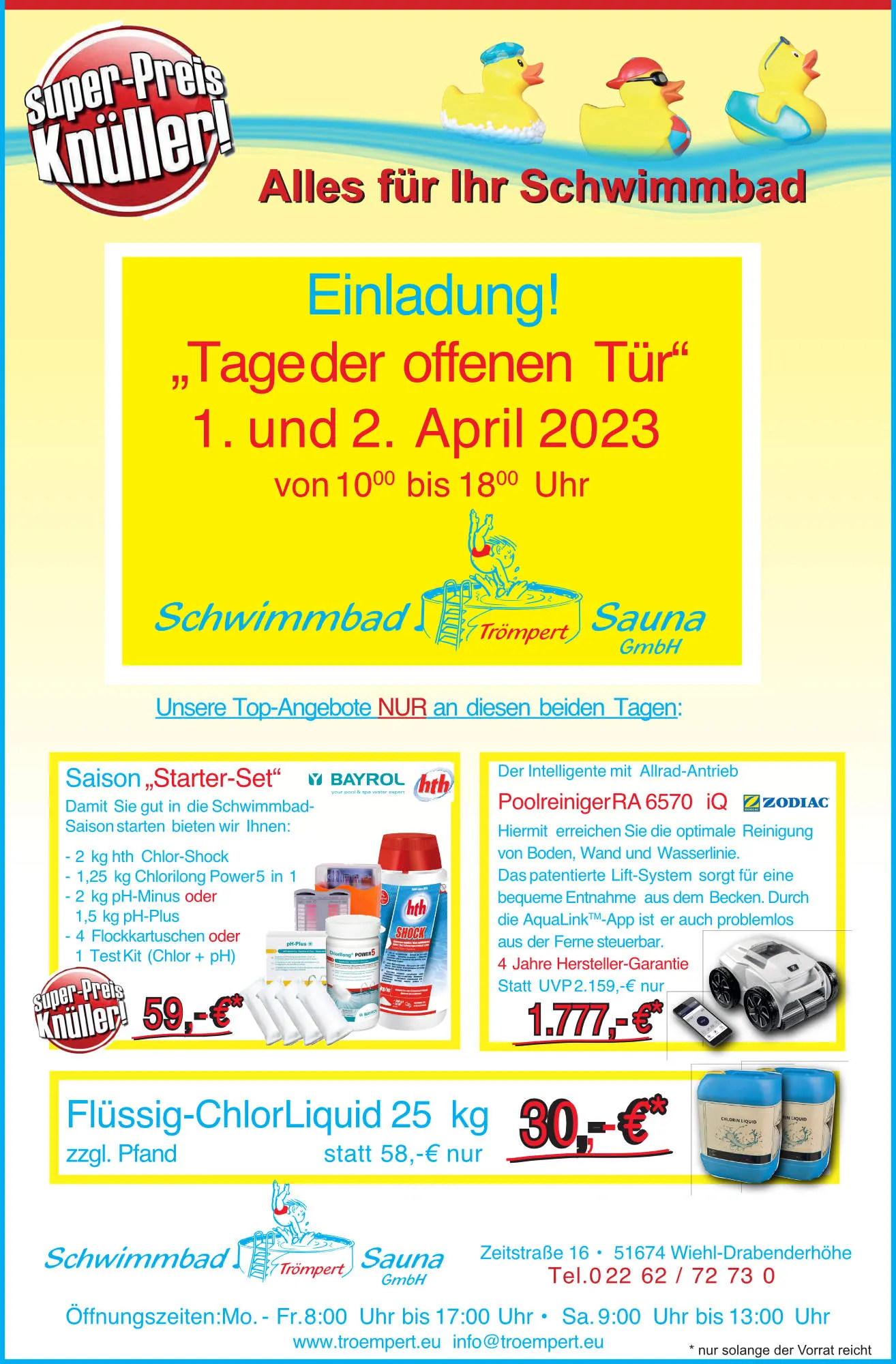 Tag der offenen Tür bei Schwimmbad & Sauna Trömpert